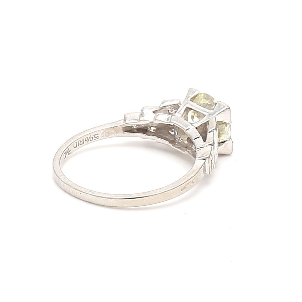 De las mujeres Anillo de compromiso en platino con diamantes talla europea antigua O VS2 de 1,53 quilates en venta