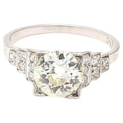 1.53 Carat Old European Cut O VS2 Diamond Platinum Engagement Ring