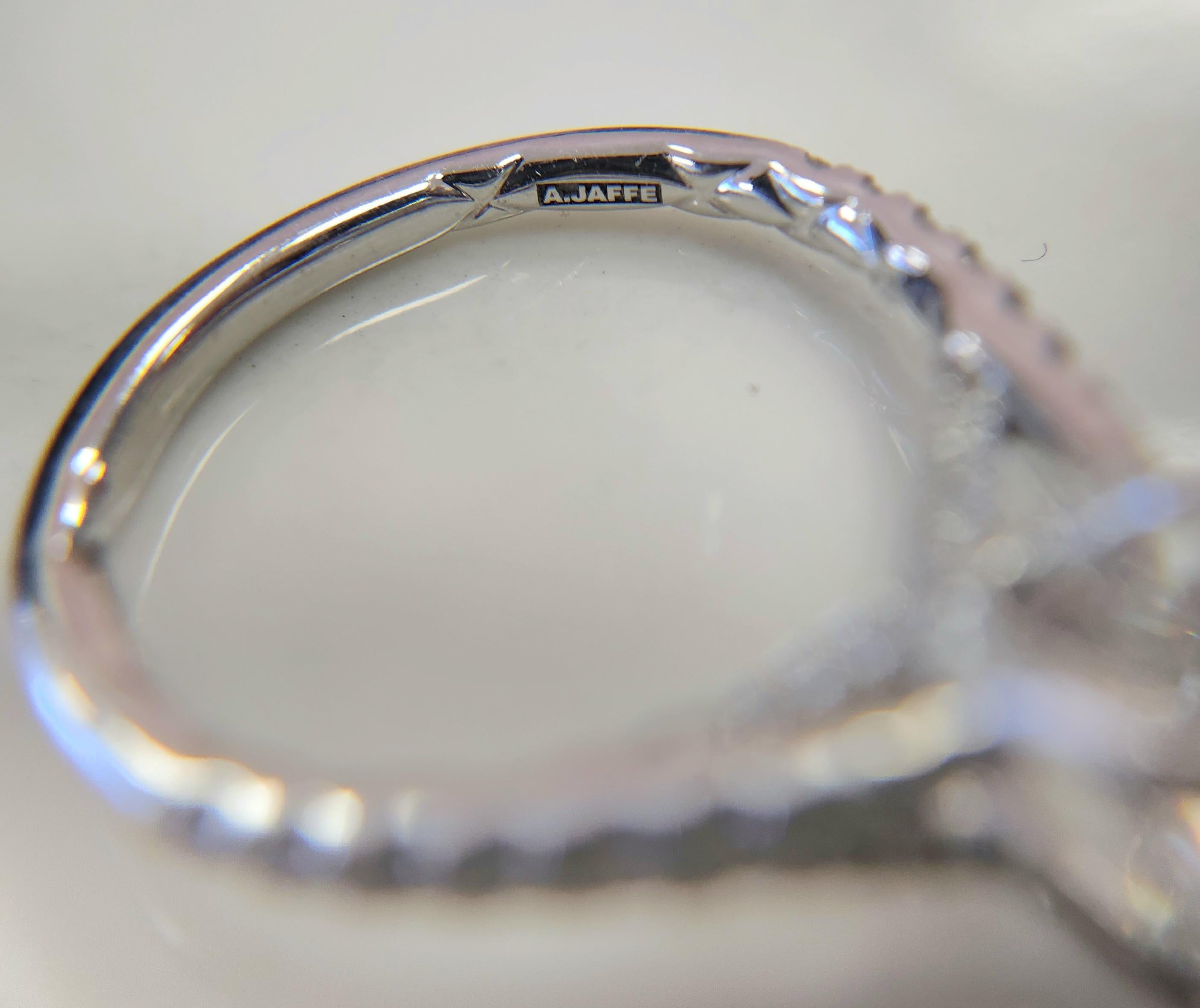 1.53 Carat Oval Cut Diamond Engagement Ring – A. Jaffe Design, 14K White Gold For Sale 4