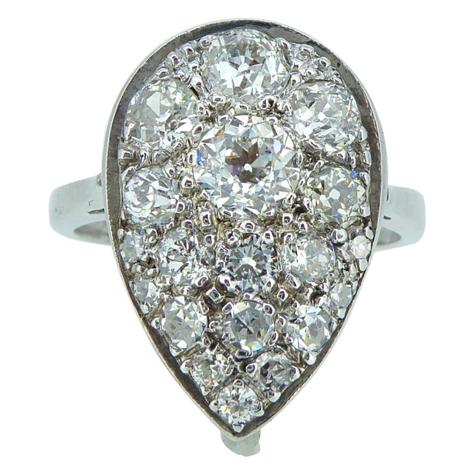 Vintage Diamond Cluster Ring, 18 Carat Yellow and White Gold, 1980s ...