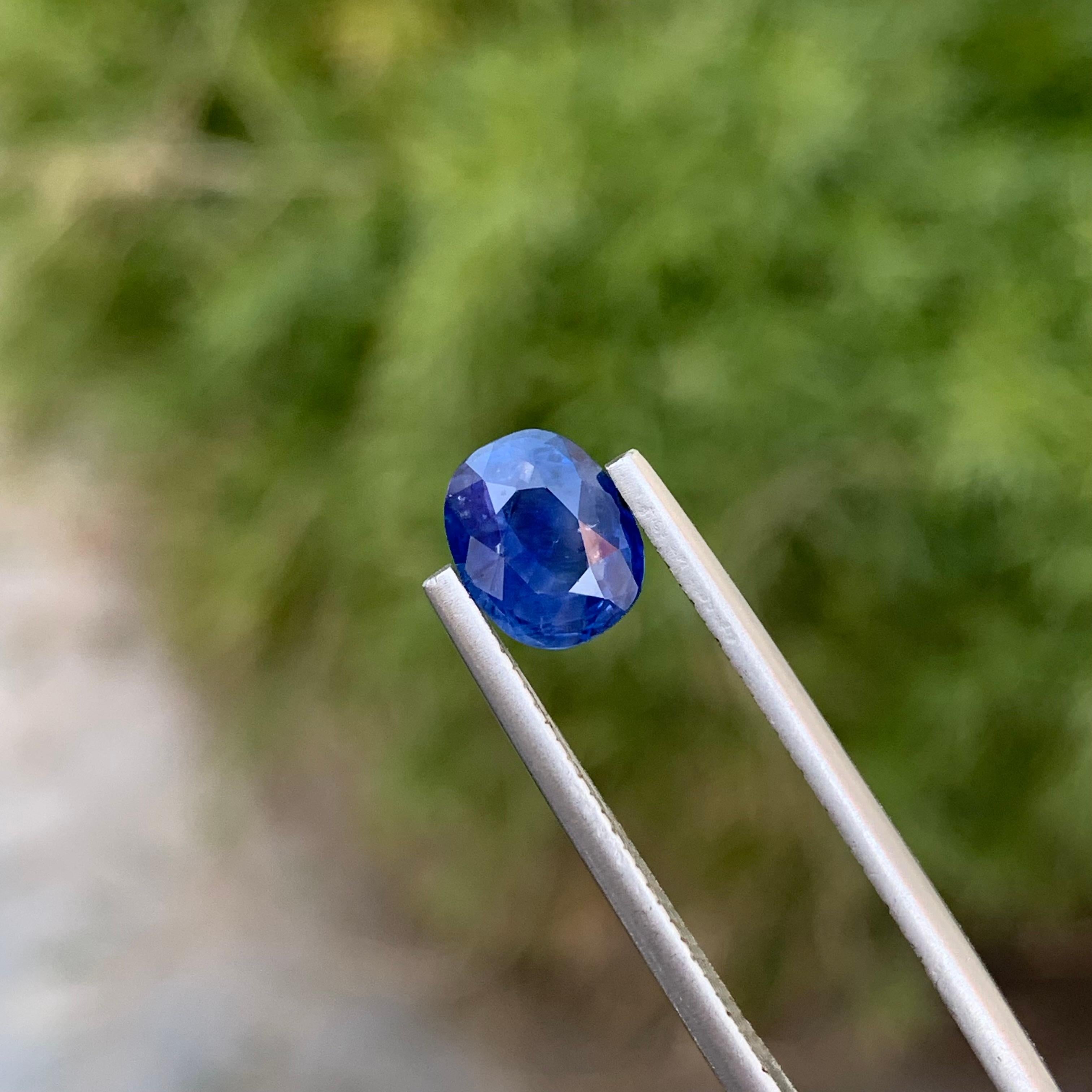 1.53 Carat Certified Pretty Loose Blue Sapphire Cushion Shape Ring Gem For Sale 1