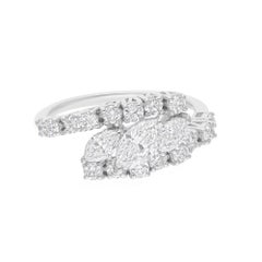 1,53 quilates SI Claridad HI Color Anillo de diamantes redondo marquesa Oro blanco 18 quilates