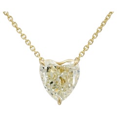 1.53 Carat Solitaire Heart-Shaped Diamond Pendant Necklace