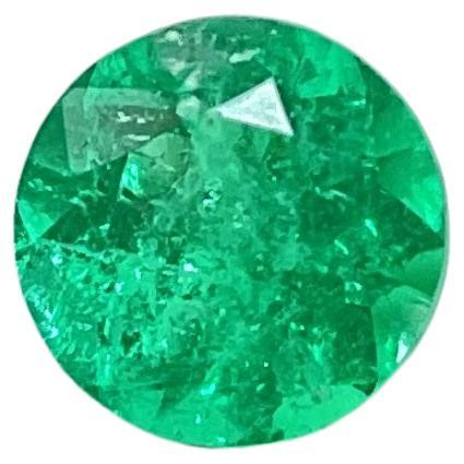 1.53 carats colombian emerald 7.5 mm round cutstone for fine jewelry natural gem