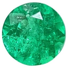 1.53 carats colombian emerald 7.5 mm round cutstone for fine jewelry natural gem