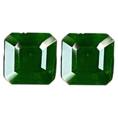 1.53 carats Green Demantoid Garnet Pair Asscher Cut Pakistani Gemstone
