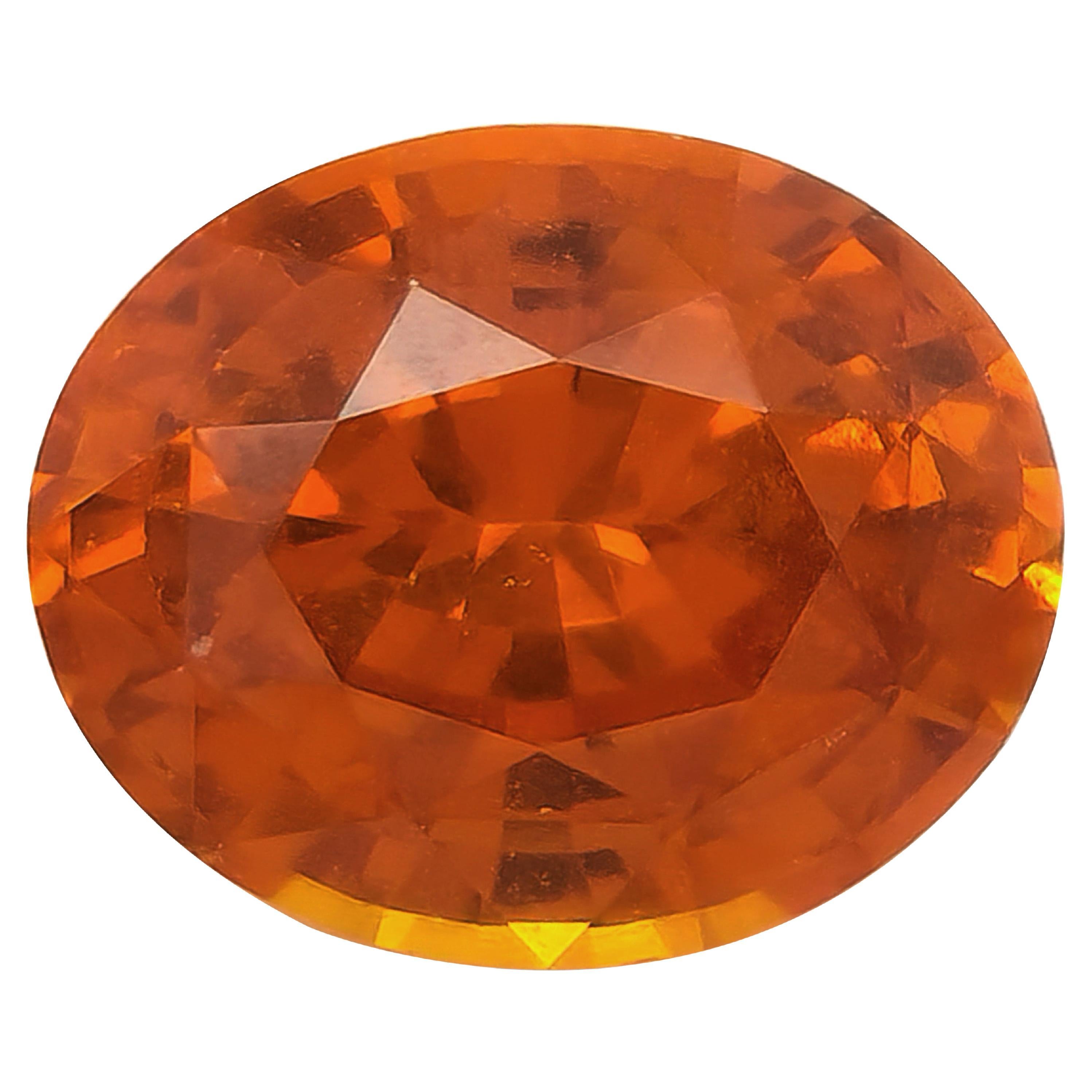 1.53 Carats Heated Orange Sapphire 