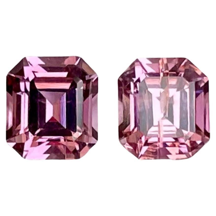 1,53 quilates Pareja Piedra Espinela Rosa Talla Esmeralda Piedra Natural Birmana