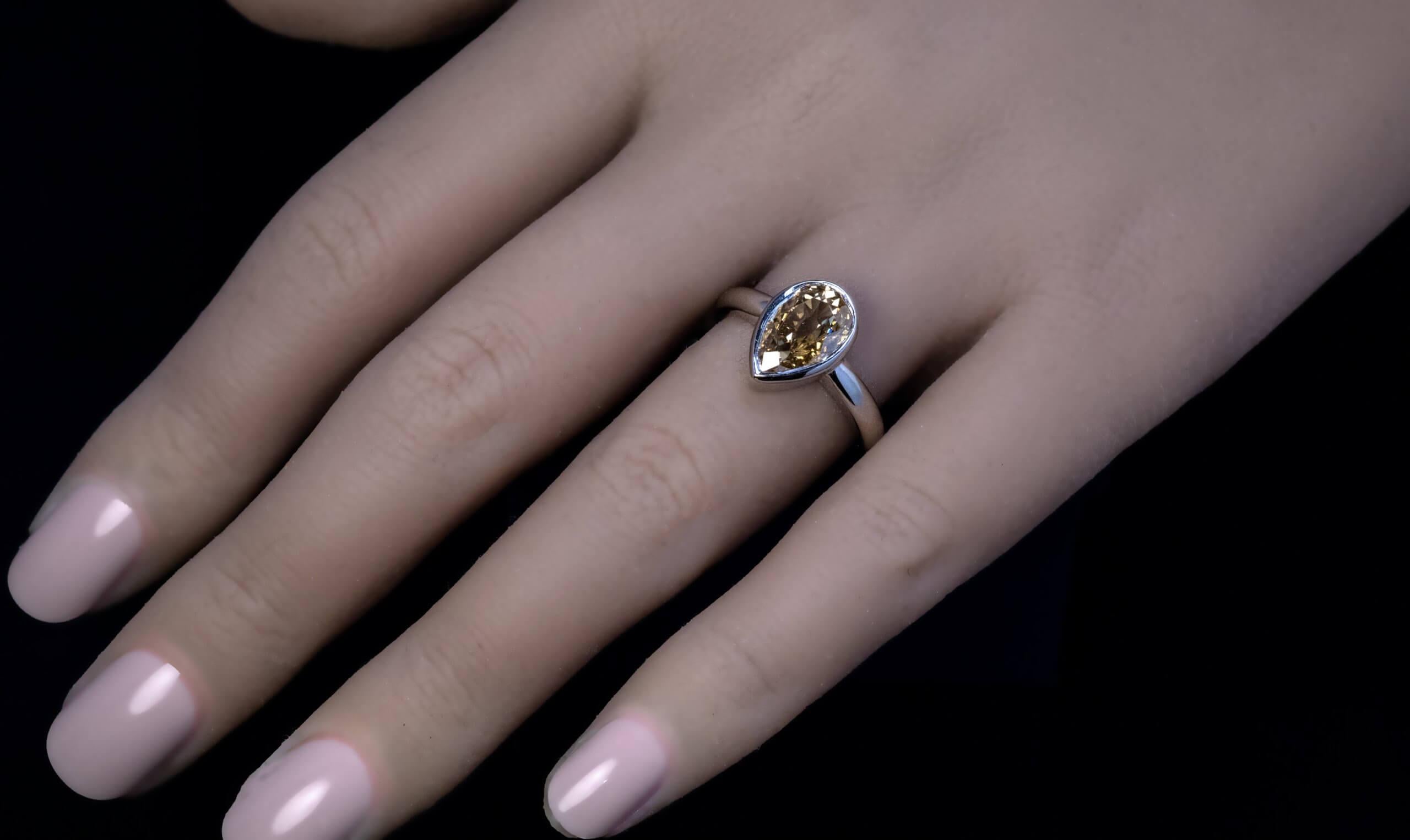 vintage fancy color diamond engagement rings