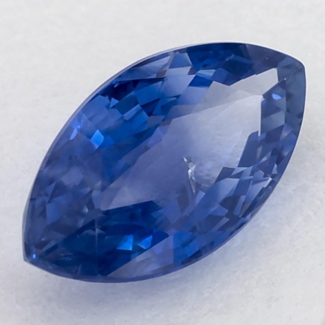 Taglio marquise 1,53 carati di zaffiro blu marquise in vendita