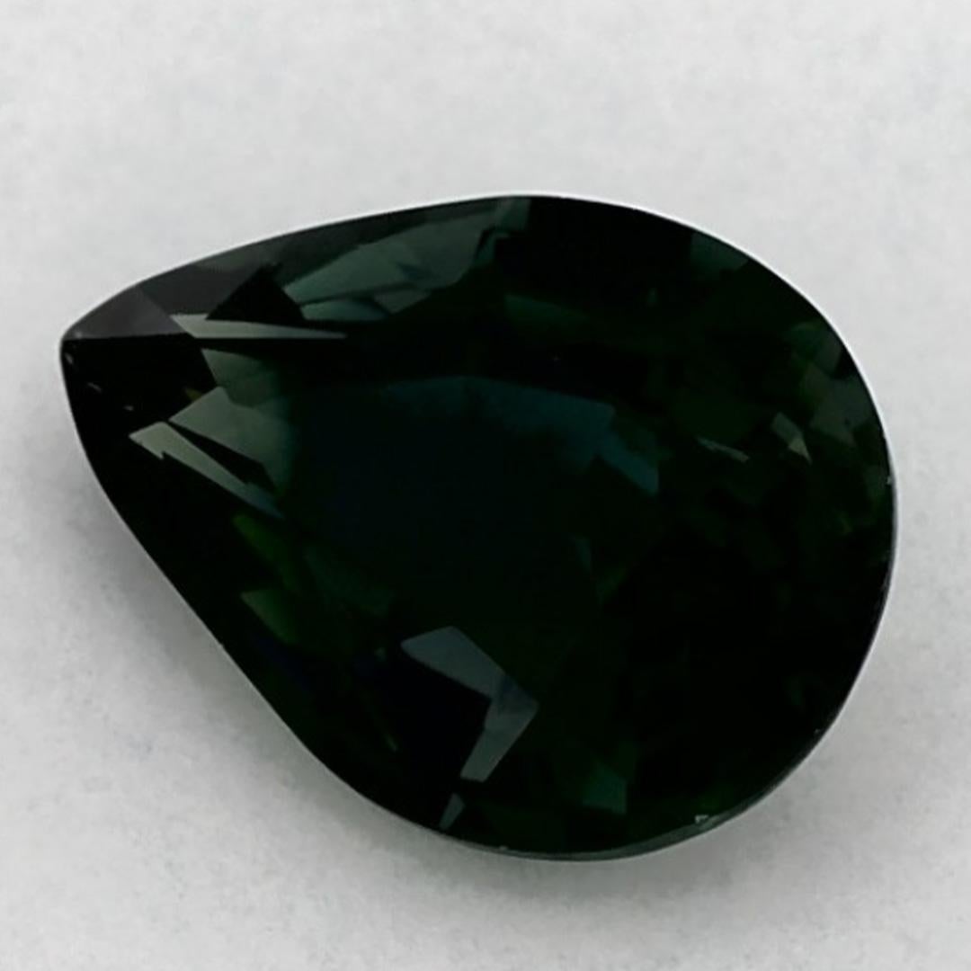 Taglio a goccia 1.53 Ct Green Sapphire Pear Loose Gemstone in vendita