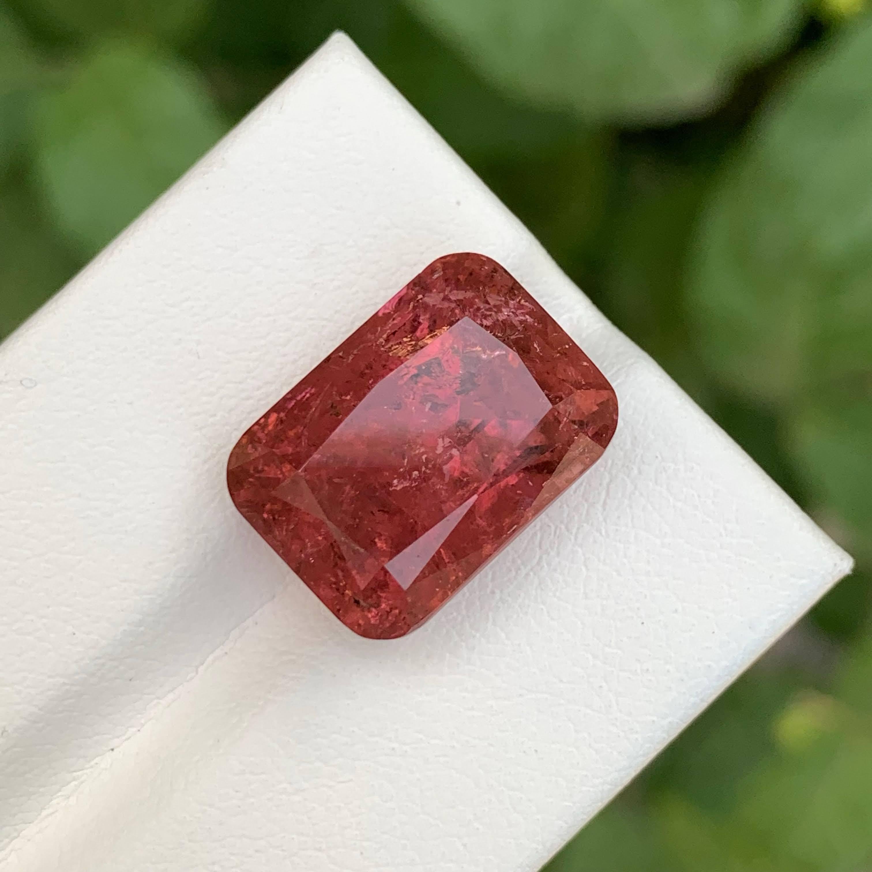 15.30 Carat Loose Pink Peach Tourmaline Stone Cushion Cut Natural Afghan Gem In New Condition For Sale In Bangkok, TH