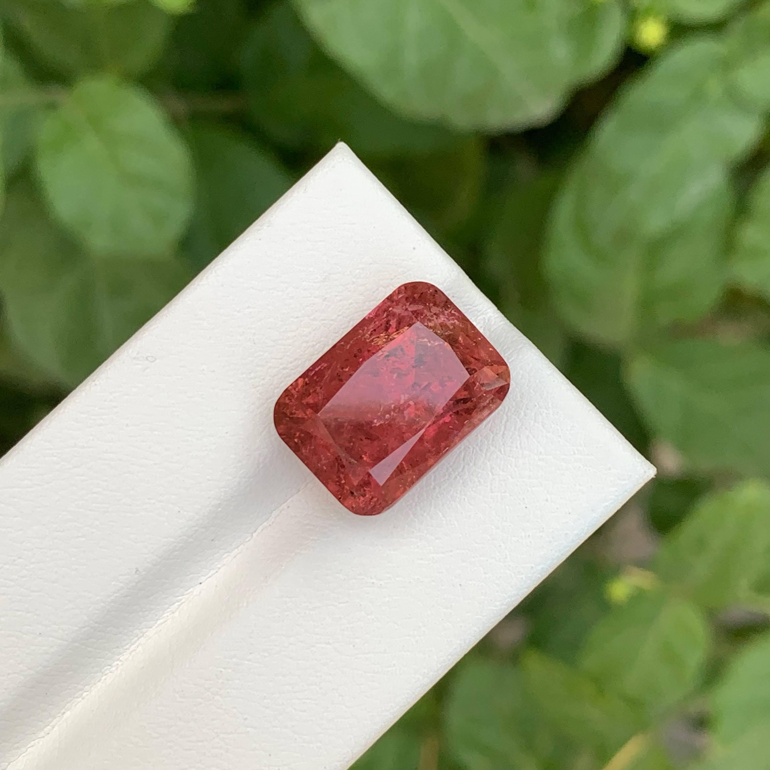 15.30 Carat Loose Pink Peach Tourmaline Stone Cushion Cut Natural Afghan Gem For Sale 3