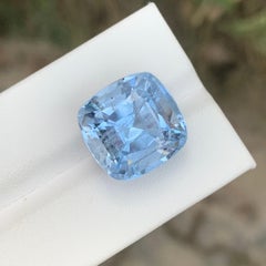 15.30 carati di acquamarina naturale sfusa Goshenite, pietra preziosa a forma di cuscino