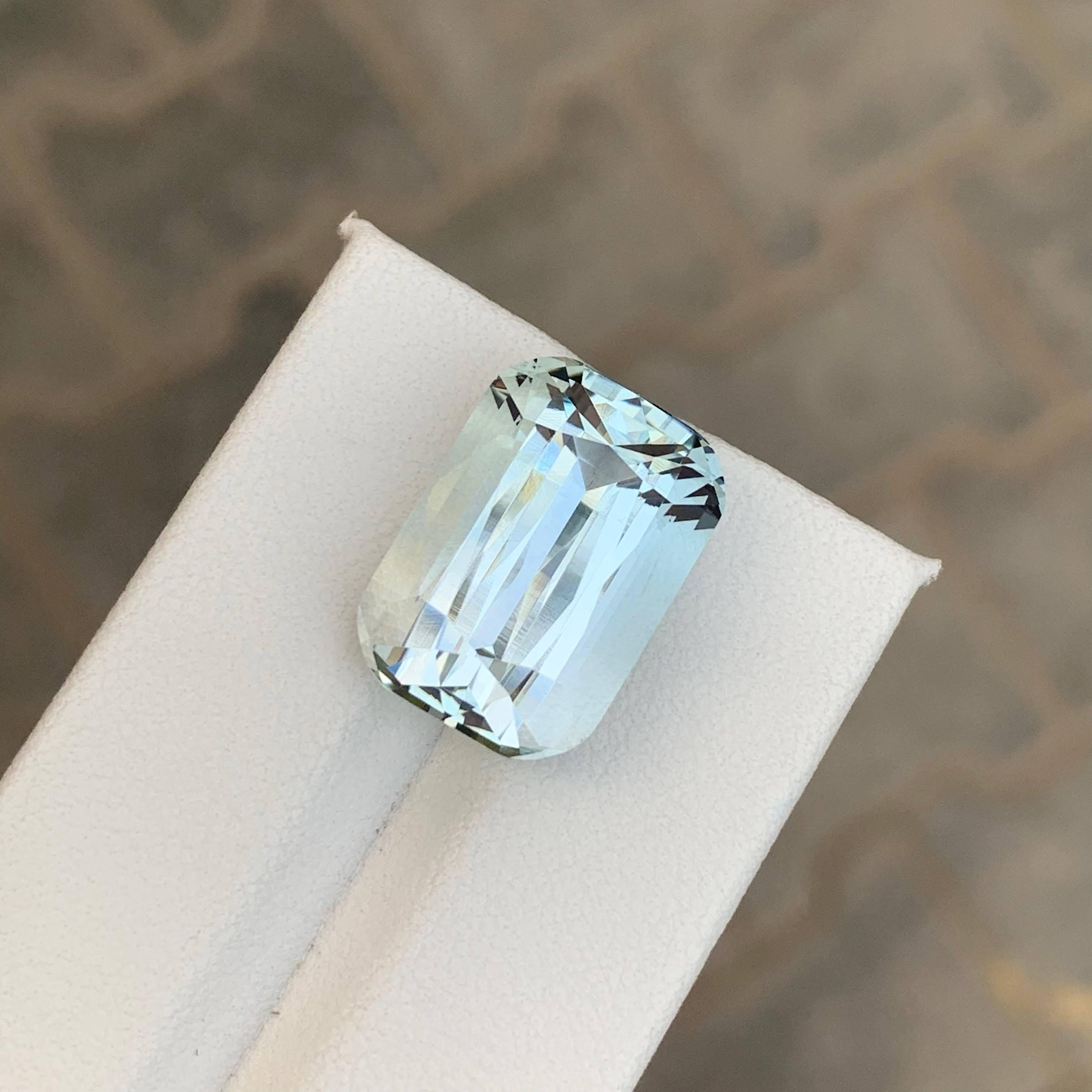 15.30 Karat Natürlicher loser hellblauer Aquamarin im Kissenschliff Pakistanischer Edelstein im Angebot 3