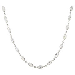 15.32 Carat Marquise Cut Diamond Chain Necklace Platinum In Stock
