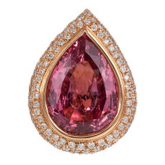 Anello con spinello rosa e diamante da 15,32 carati