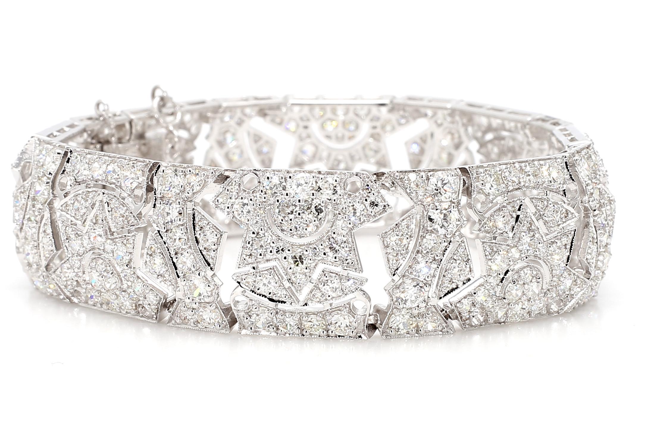 Bracciale in oro 18K con diamante da 15,34 carati In condizioni Nuovo in vendita a New York, NY