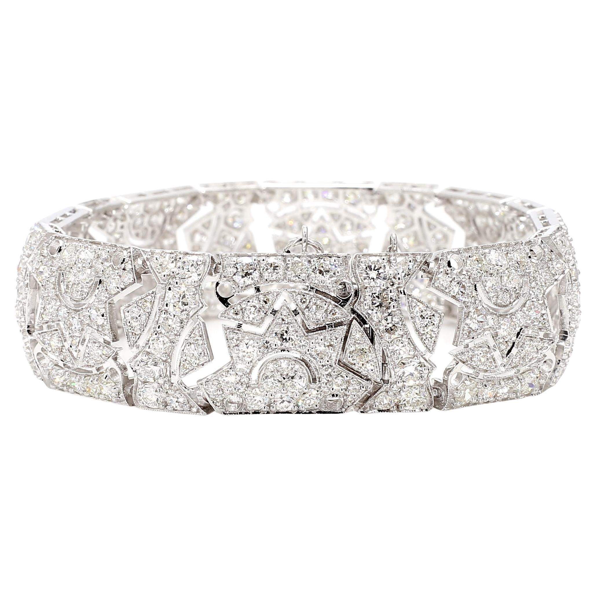 15.34 Carat Diamond 18K Gold Bracelet