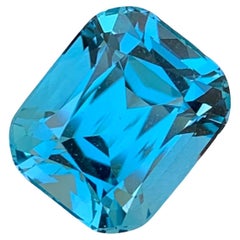 15.35 Carat Gorgeous Loose Blue Topaz Cushion Shape Gem From Brazil Mine 