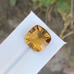15.35 Carat Natural Loose Citrine Square Cushion Shape Gemstone
