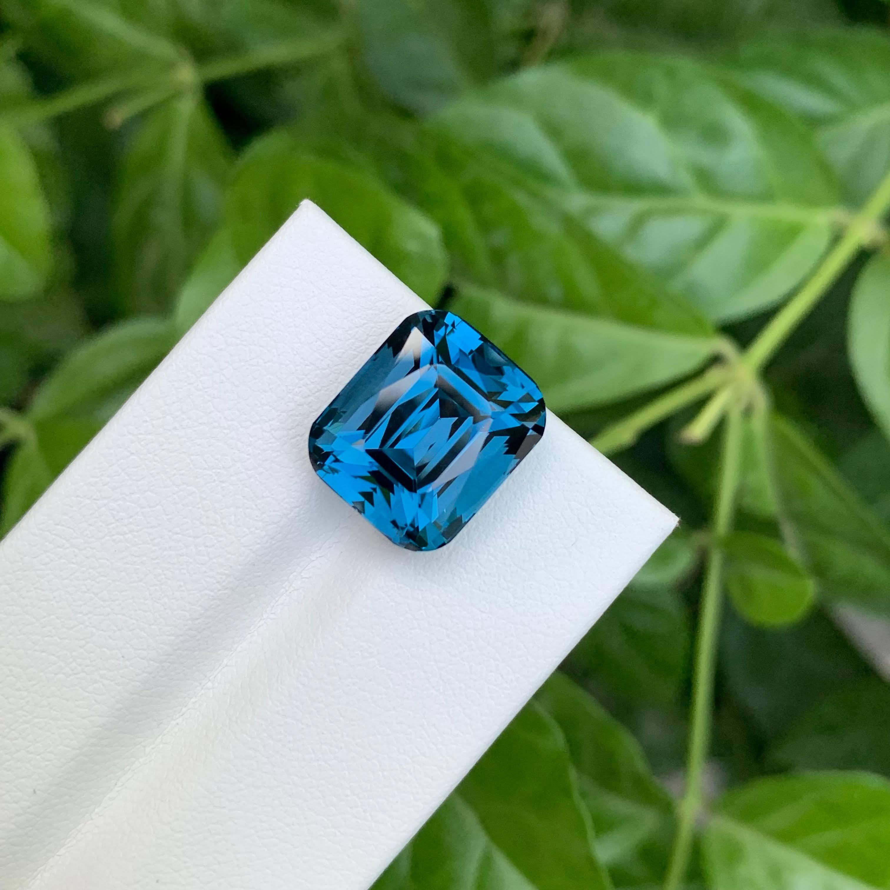 15,35 Karat Natürlicher loser Londoner Blautopas Stein Kissenschliff Afrikanischer Edelstein im Angebot 6