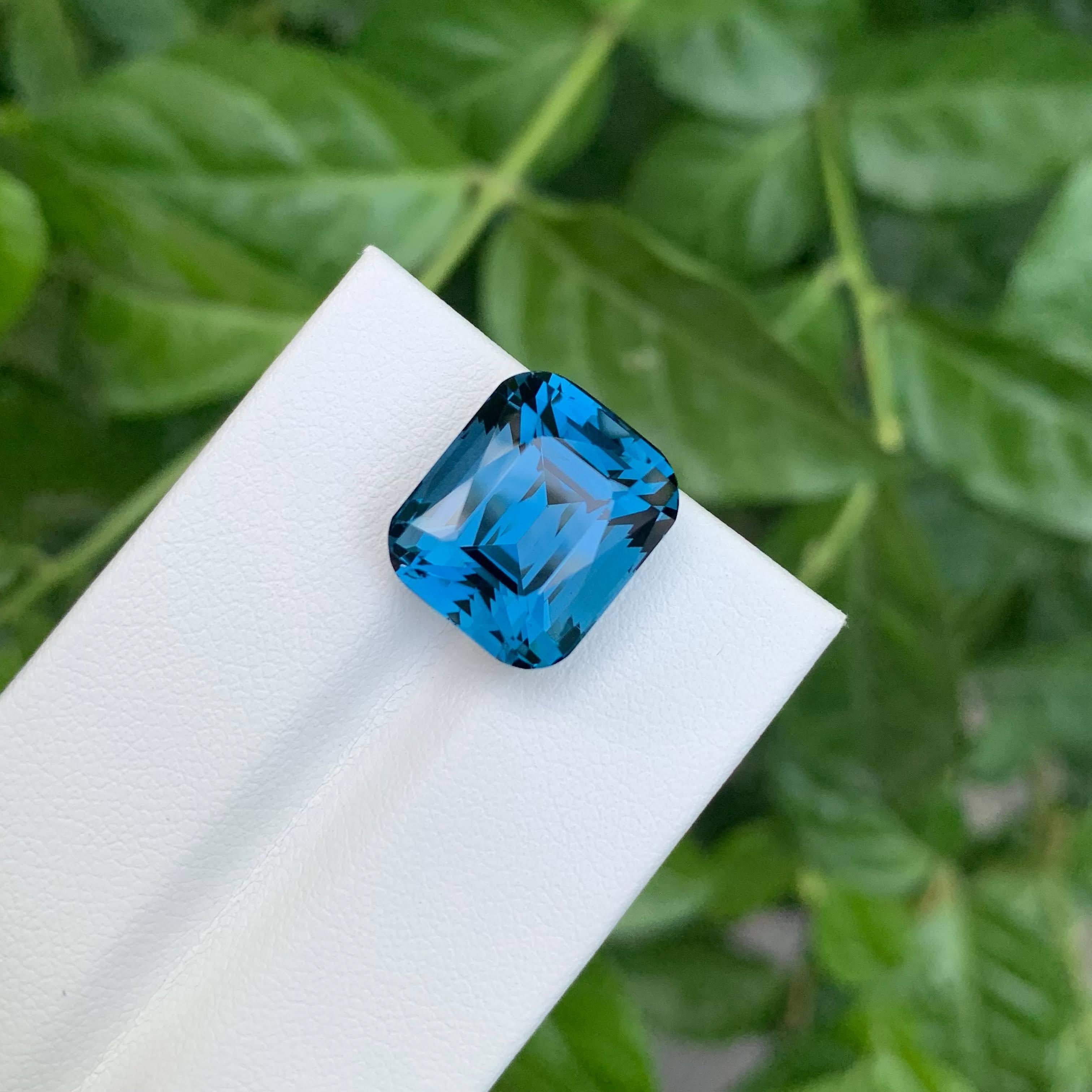 15,35 Karat Natürlicher loser Londoner Blautopas Stein Kissenschliff Afrikanischer Edelstein im Angebot 3