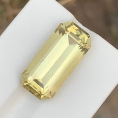 15.35 Carats Natural Loose Emerald Shape Lemon Quartz Citrine From Brazil