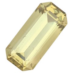 citrine naturelle non sertie de 15,35 carats en forme d'émeraude de quartz citron du Brésil 