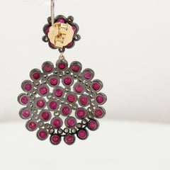 15.35 ct Ruby Dangle Earrings With Diamonds Made In 14K Gold & Silver