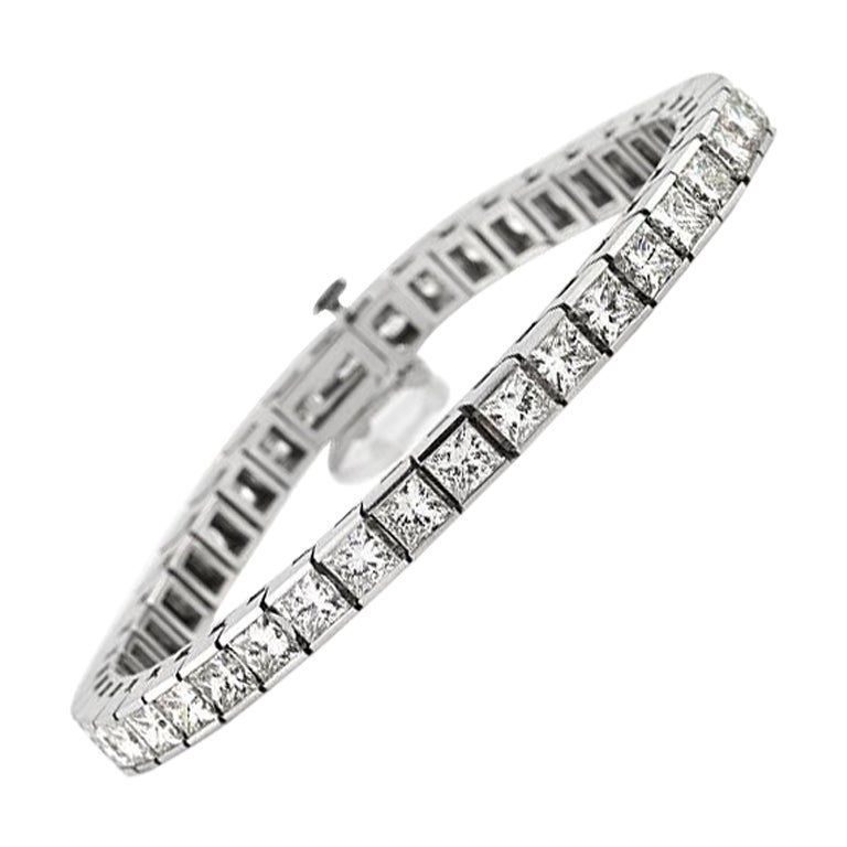 15.35ct Princess Cut Diamond Tennis Bracelet