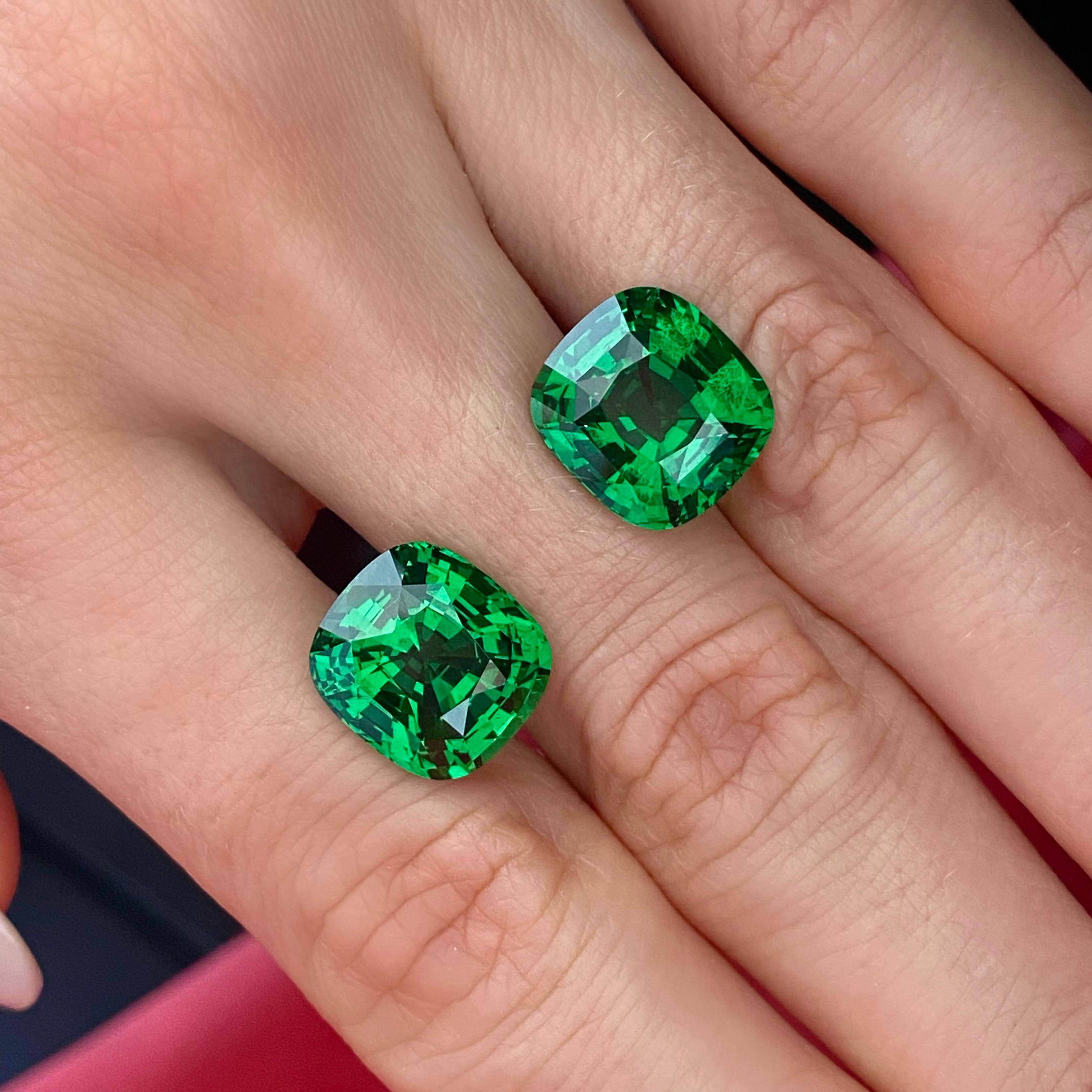 Tsavorite is a rare variety of green garnet mineral. 
The best tsavorites usually have gorgeous neon-green color and excellent shine and luster. 
It could be found only in 2 places in the world - in Africa between Kenia and Tanzania and in