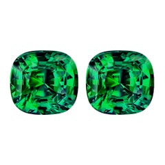 10, 29 Carat Natural Intense Green Neon Kenyan Tsavorite Pair GRS Certificate