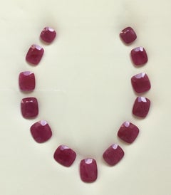 153.79 Carats Ruby Mozambique Cushion Faceted Cutstone Layout Heated Natural Gem