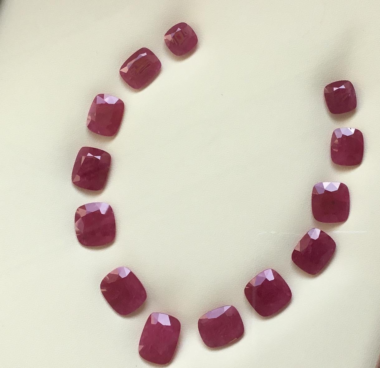 Women's or Men's 153.79 Carats Ruby Mozambique Cushion Faceted Cutstone Layout Heated Natural Gem For Sale