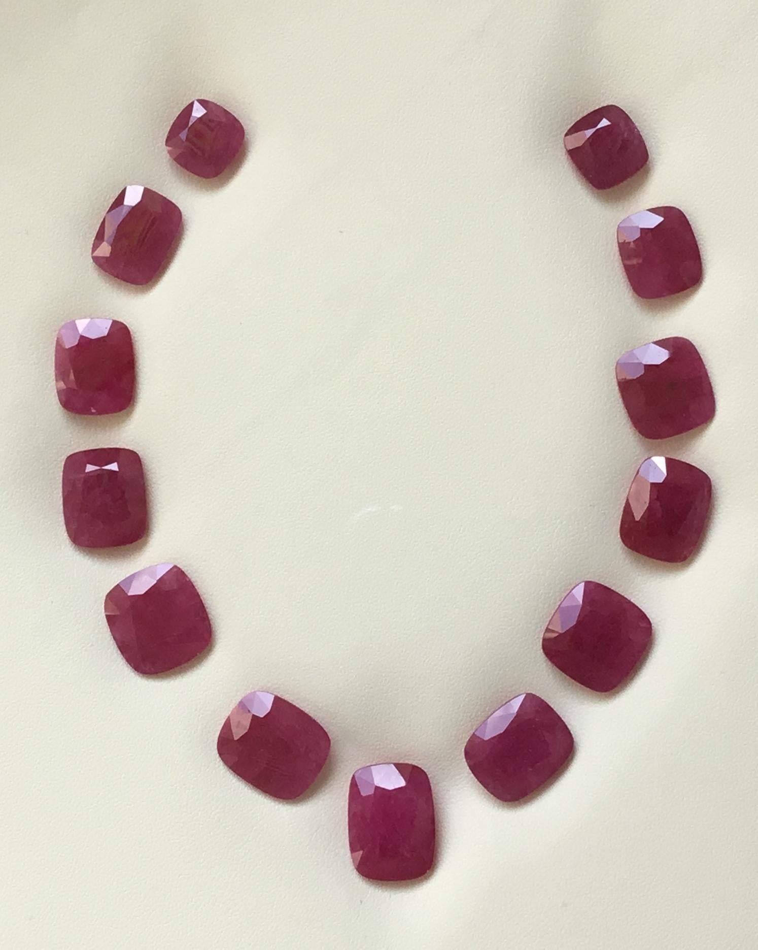 153.79 Carats Ruby Mozambique Cushion Faceted Cutstone Layout Heated Natural Gem For Sale 1