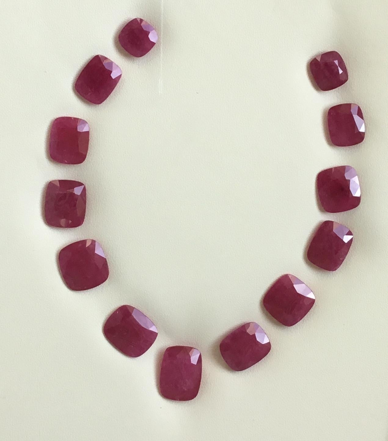 153.79 Carats Ruby Mozambique Cushion Faceted Cutstone Layout Heated Natural Gem For Sale 2
