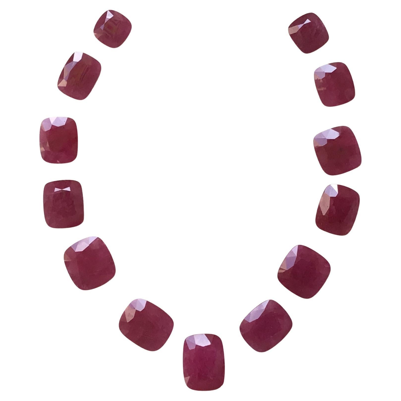 153.79 Carats Ruby Mozambique Cushion Faceted Cutstone Layout Heated Natural Gem