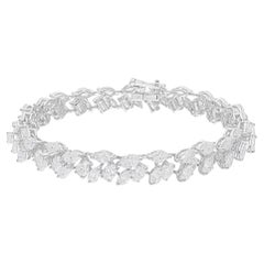 Pulsera de diamantes multiforma SI/H de 15,38 quilates Joyas de oro blanco de 18 quilates