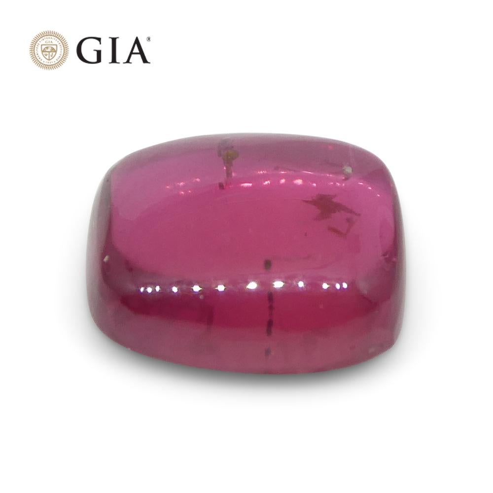 1.53ct Cushion Double Cabochon Purplish Red Ruby GIA Certified Mozambique Unheat For Sale 2