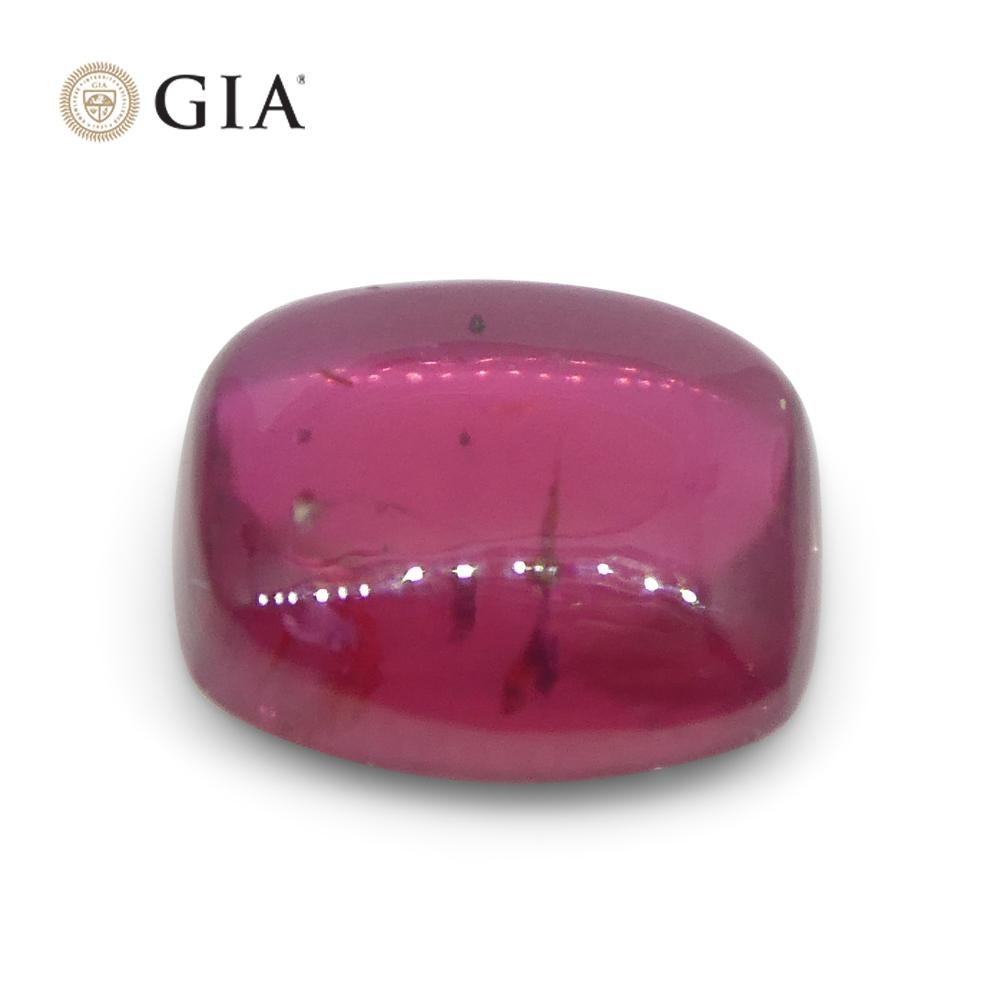 1.53ct Cushion Double Cabochon Purplish Red Ruby GIA Certified Mozambique Unheat For Sale 4