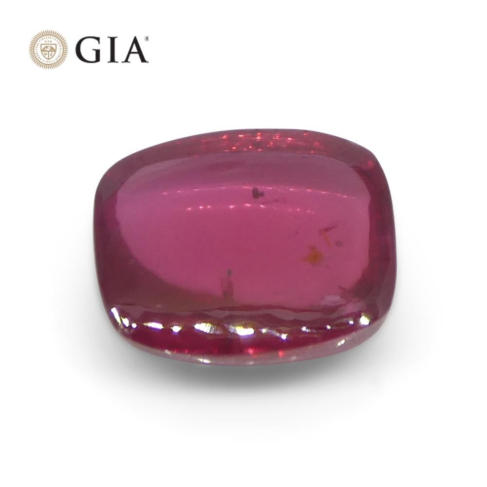1.53ct Cushion Double Cabochon Purplish Red Ruby GIA Certified Mozambique Unheat For Sale 5