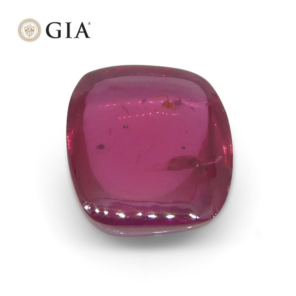 1.53ct Cushion Double Cabochon Purplish Red Ruby GIA Certified Mozambique Unheat For Sale 6