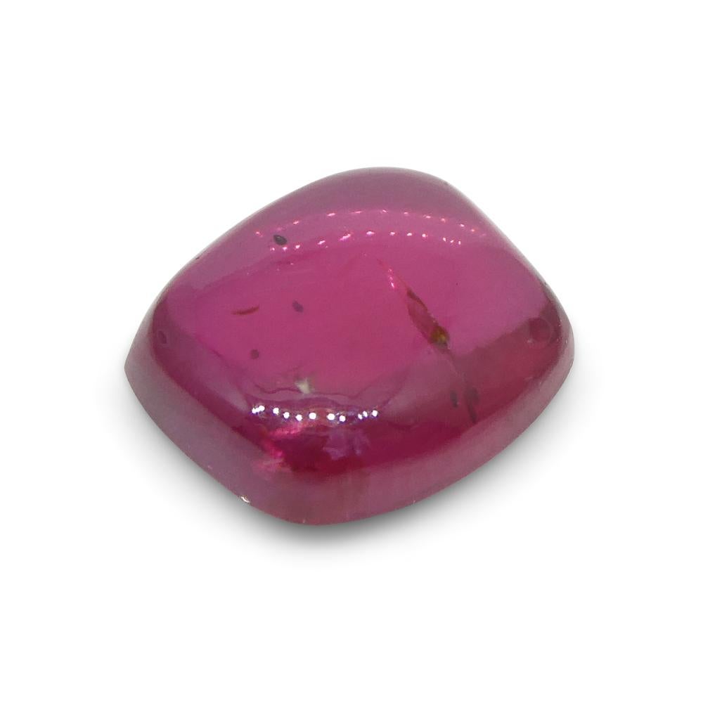 1.53ct Cushion Double Cabochon Purplish Red Ruby GIA Certified Mozambique Unheat For Sale 7