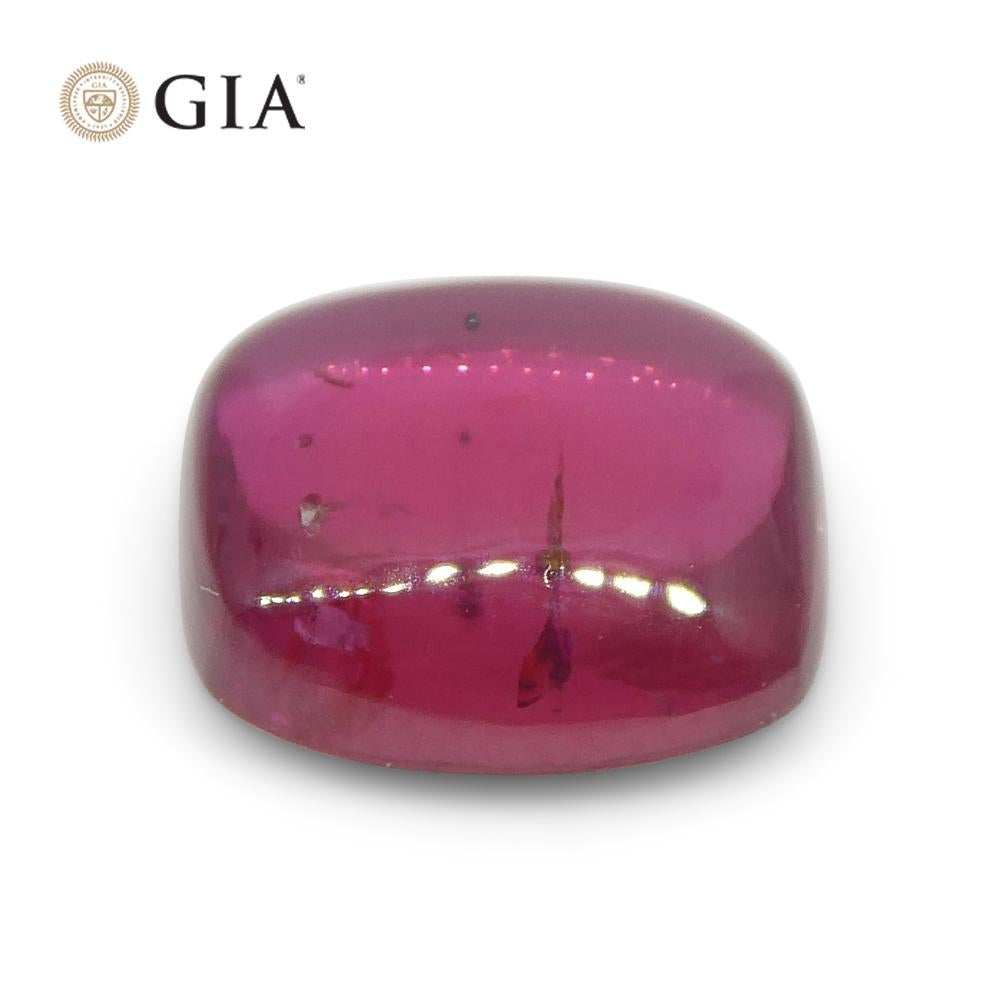 Women's or Men's 1.53ct Cushion Double Cabochon Purplish Red Ruby GIA Certified Mozambique Unheat For Sale
