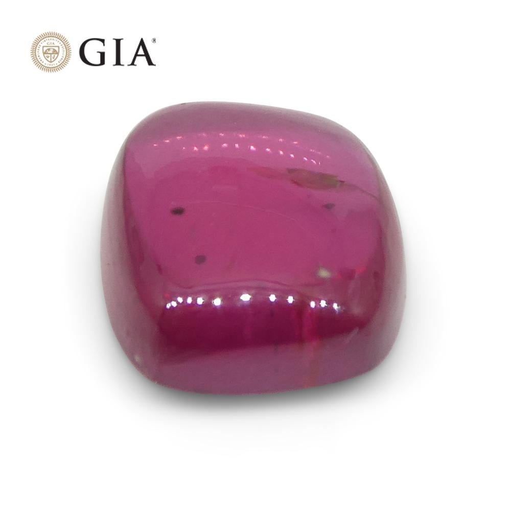 1.53ct Cushion Double Cabochon Purplish Red Ruby GIA Certified Mozambique Unheat For Sale 1