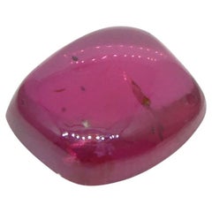 Unheat du Mozambique certifié GIA, rubis rouge violacé à double cabochon coussin de 1,53 carat