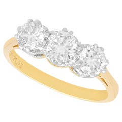 1.53ct Diamond and 18ct Yellow Gold Trilogy Ring - Antique Circa 1935