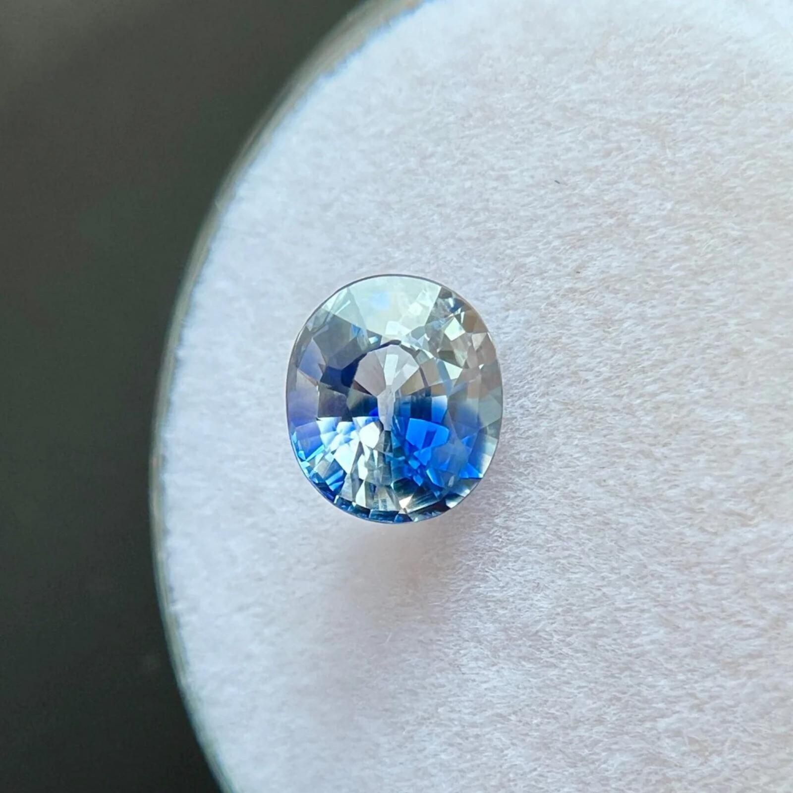 Femenino o masculino 1,53 ct Zafiro de Ceilán natural bicolor certificado GIA Gema VS ovalada 6,7x5,8 mm en venta