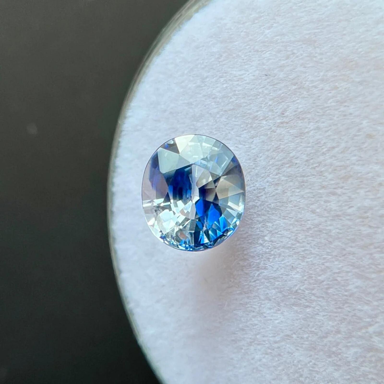 1,53 ct Zafiro de Ceilán natural bicolor certificado GIA Gema VS ovalada 6,7x5,8 mm en venta 1